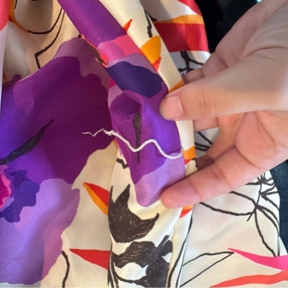 Kate Spade Y2K Shift Dress Botanical Floral Print 100% Silk Size 2 - Picture 5 of 6